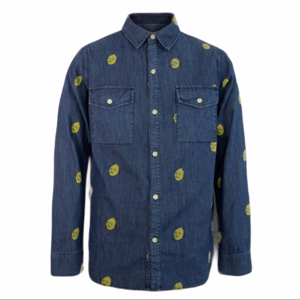 Adventure Time Lemongrab Denim Button Down Shirt